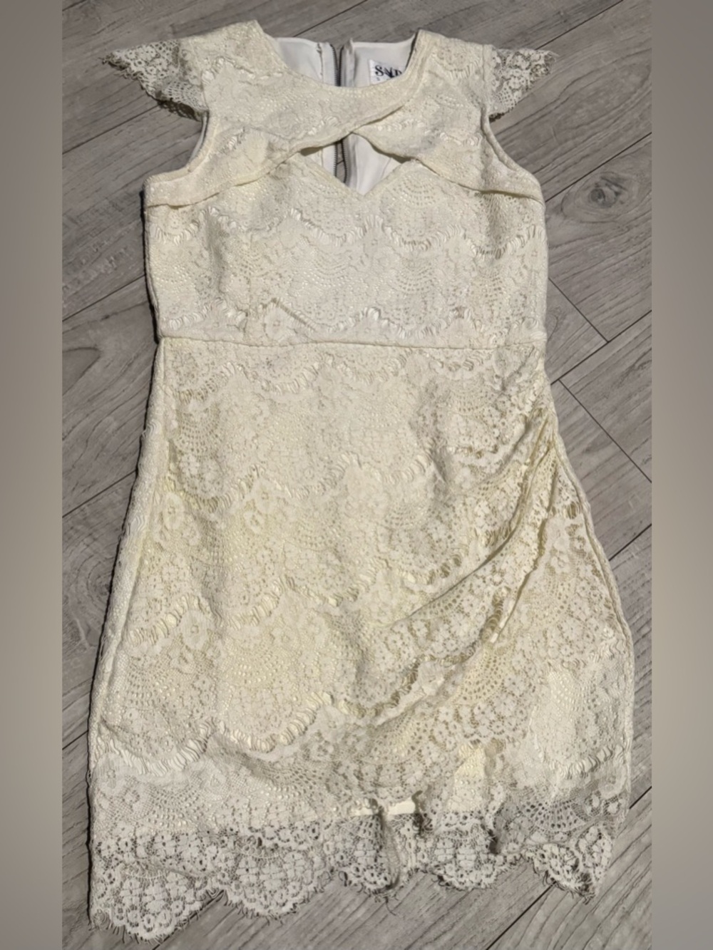 Sabo Skirt Ivory Lace Mini Dress